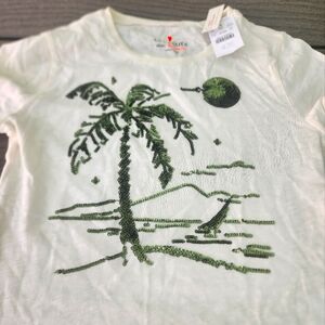 Kids Palm Tree Graphic Tee - White & Green